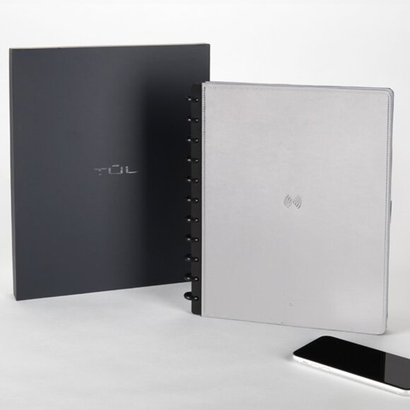 TUL® Wireless/Wired Charging Discbound Notebook, Leather Cover, Letter Size - Picture 1 of 3